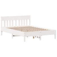 Bedframe zonder matras massief grenenhout wit 160x200 cm - thumbnail