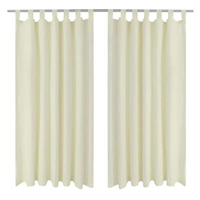 VidaXL Micro-satijnen gordijnen met ringen 140 x 175 cm 2 stuks (creme) VidaXL Micro-satijnen gordijnen met ringen 140 x 175 cm 2 stuks (creme)