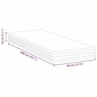 Matrassen Wit, Grijs 80 x 200 cm Gebreide stof - thumbnail