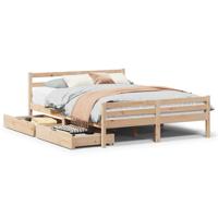 Bedframe zonder matras massief grenenhout 150x200 cm - thumbnail