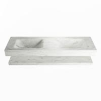 MONDIAZ ALAN-DLUX 150cm planchet Opalo. Vrijhangende wastafel CLOUD dubbel zonder kraangat, kleur Opalo. - thumbnail