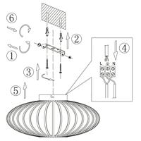 Steinhauer Draad plafondlampDunbar Ø 40cm - 3097ZW - thumbnail