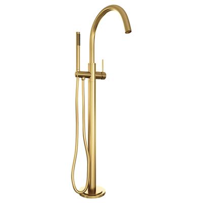 Badkraan Vrijstaand Brauer Gold Edition met Staaf Handdouche Geborsteld Goud Brauer