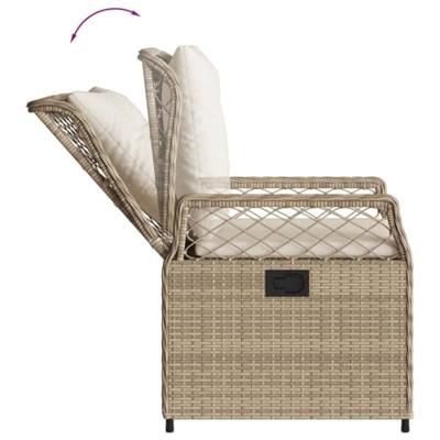 5-delige Tuinset met kussens poly rattan beige