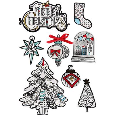 Creativ Company 3d stickers, kerstmotieven, h: 32-80 mm, b: 25-65 mm, 8 stuk/ 1 doos
