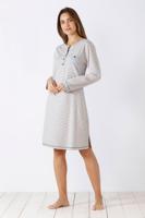 Grijs gestreept dames nachthemd van Hajo - thumbnail