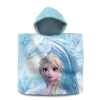 Kids Licensing badponcho Frozen 2 katoen 60 x 120 cm blauw/wit - thumbnail