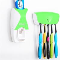 Automatische Tandpasta Dispenser Set met 5 tandenborstel houder (groen) - thumbnail