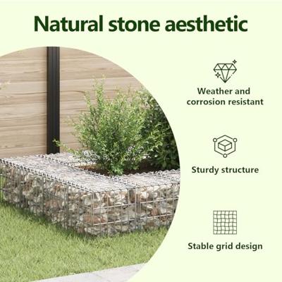Gabion plantenbak verhoogd kubus 30x30x30 cm staaldraad - thumbnail
