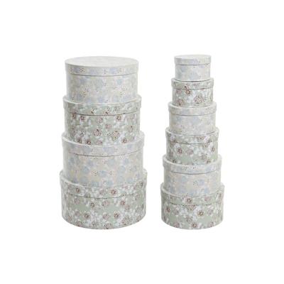 Set van opstapelbare opbergboxen DKD Home Decor Beige Groen Karton (37,5 x 37,5 x 18 cm) Set van opstapelbare opbergboxen DKD Home Decor Beige Groen Karton (37,5 x 37,5 x 18 cm)