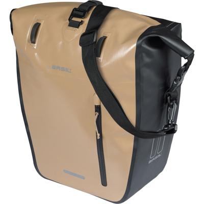 Basil Enkele fietstas rivo l tarpaulin mik 25-31l 14 x 28 x 43 cm - zand/zwart Basil Enkele fietstas rivo l tarpaulin mik 25-31l 14 x 28 x 43 cm - zand/zwart