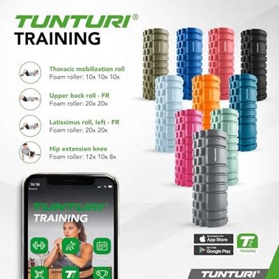 Tunturi Yoga Grid Foam Roller 33 cm | Ø 13 cm | grijs
