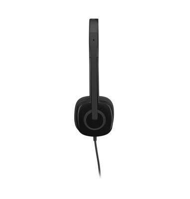 Logitech H151 On Ear headset Kabel Stereo Zwart Ruisonderdrukking (microfoon), Noise Cancelling Volumeregeling, Microfoon uitschakelbaar (mute) Computer