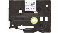 Brother TZe-FA4B Labeltape textiel ongelamineerd Tapekleur: Wit Tekstkleur: Blauw 18 mm 3 m - thumbnail
