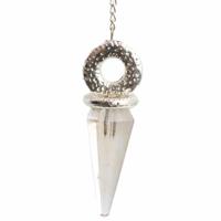 Pendel Edelsteen Bergkristal Facet met Donut - thumbnail