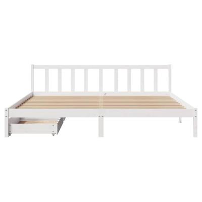 Bedframe zonder matras massief grenenhout wit 200x200 cm Bedframe zonder matras massief grenenhout wit 200x200 cm