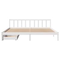 Bedframe zonder matras massief grenenhout wit 200x200 cm - thumbnail