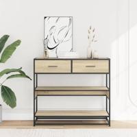 Wandtafel 90x35x80 cm bewerkt hout sonoma eikenkleurig - thumbnail