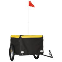 VidaXL Fietstrailer 45 kg ijzer zwart en geel - thumbnail