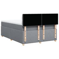 Boxspring met matras stof lichtgrijs 160x200 cm - thumbnail