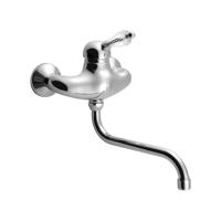 Inbouw Wastafelmengkraan Sapho Kirké 1-hendel Kristal Retro Uitloop Gebogen 20 cm Chroom - thumbnail