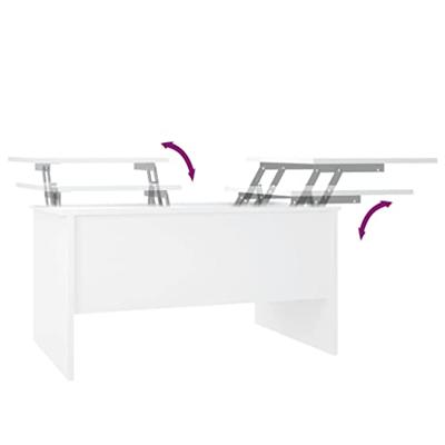 Salontafel 80x50x42,5 cm bewerkt hout wit Salontafel 80x50x42,5 cm bewerkt hout wit