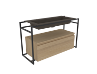 INK Kraft Wastafel Enkele Bak 2 Kraangaten - 1000x450x10 mm - Quartz Beton - thumbnail