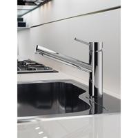 Keukenmengkraan Hotbath Fellow 1-hendel Draaibare Uitloop Geborsteld Nikkel - thumbnail