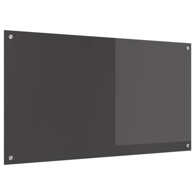 VidaXL Keuken spatscherm donkergrijs 110 x 60 cm gehard glas