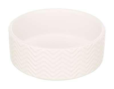Trixie voerbak / drinkbak wave keramiek wit