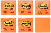 Memoblok Post-it 654 76x76mm oranje 100 vel | 6 stuks - thumbnail