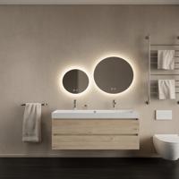 Badkamermeubelset Gliss Design Milan Met Lako Wastafel 120 cm Kastanje (Keuze Wastafel) - thumbnail