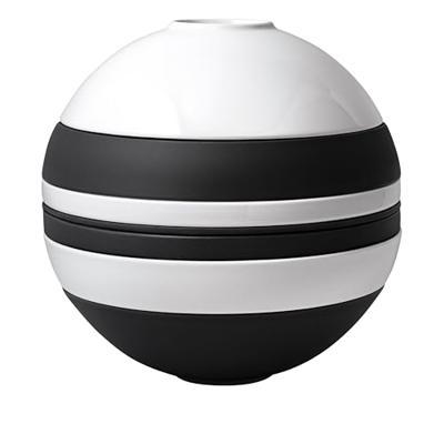 Villeroy & Boch Serviesset La Boule - Zwart / Wit - 7-delig / 2 personen - 2x kom, 2x schaal, 2x universeel bord, 1x serveerschaal