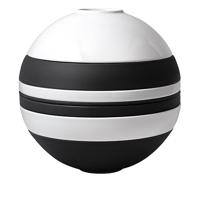 Villeroy & Boch Serviesset La Boule - Zwart / Wit - 7-delig / 2 personen - 2x kom, 2x schaal, 2x universeel bord, 1x serveerschaal - thumbnail