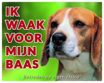 Beagle Waakbord - Ik waak voor mijn baas Beagle Waakbord - Ik waak voor mijn baas