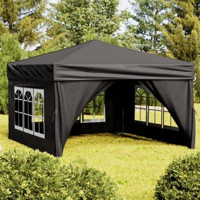 Partytent inklapbaar met zijwanden 3x3 m zwart Partytent inklapbaar met zijwanden 3x3 m zwart