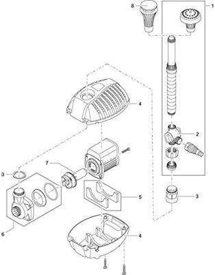 Oase Aquarius Fountain Set Eco 7500 - Energiezuinige Fonteinpomp 7500L/u, 85W, met Fonteinopzetstukken - thumbnail