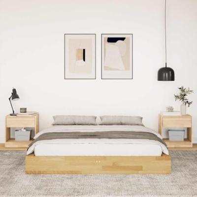 Bedframe zonder matras 160x200 cm massief hout eiken