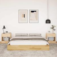 Bedframe zonder matras 160x200 cm massief hout eiken - thumbnail