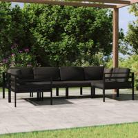 6-delige Loungeset met kussens aluminium antracietkleurig - thumbnail