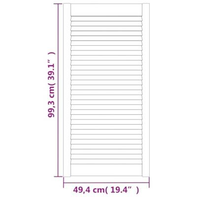 VidaXL Kastdeur met lamellen 99,3x49,4 cm massief grenenhout