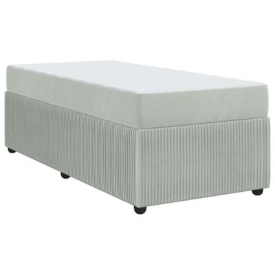 Bedframe met matras met matras Lichtgrijs 90 x 190 cm Fluweel