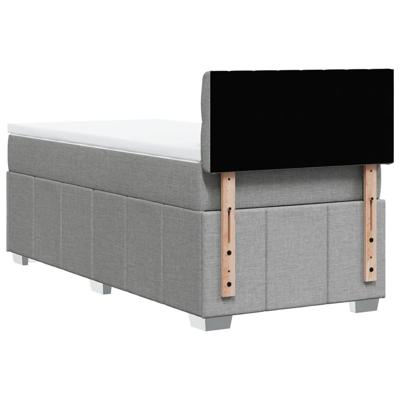 Boxspring met matras stof lichtgrijs 140x200 cm - thumbnail