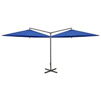 VidaXL Parasol dubbel met stalen paal 600 cm azuurblauw - thumbnail