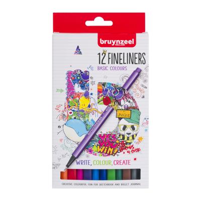 Bruynzeel fineliners, 12st.