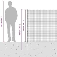 VidaXL Hek met paal zilver 1,4 x 25 m staal - thumbnail