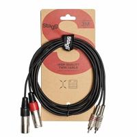 Stagg STC3CMXM Adapterkabel RCA M Naar XLR M 3m - thumbnail
