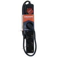Grundig Stekkerdoos zwart 6-voudig 1,5M - thumbnail