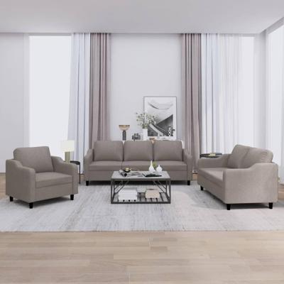 3-delige Loungeset met kussens stof taupe