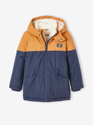 Technische parka met capuchon jongen ketelbruin Technische parka met capuchon jongen ketelbruin